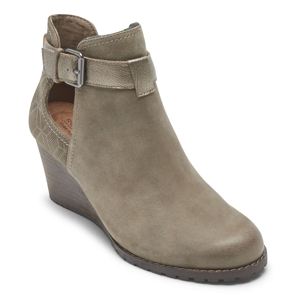 Rockport Womens Cobb Hill Lucinda Open - Booties Grey - NYB269381